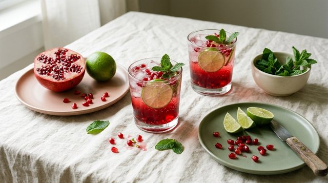 Pomegranate-Lime Spritzer
