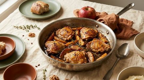 Cider-Braised Chicken & Apples