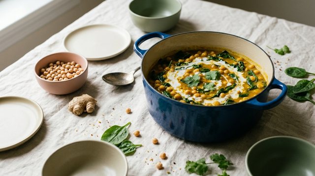 Chickpea & Spinach Coconut Curry