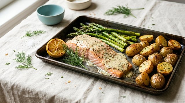 Mustard-Dill Trout & Asparagus